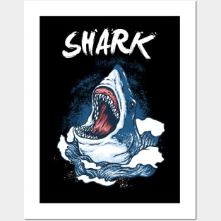 Shark Open Mouth Posters and Art